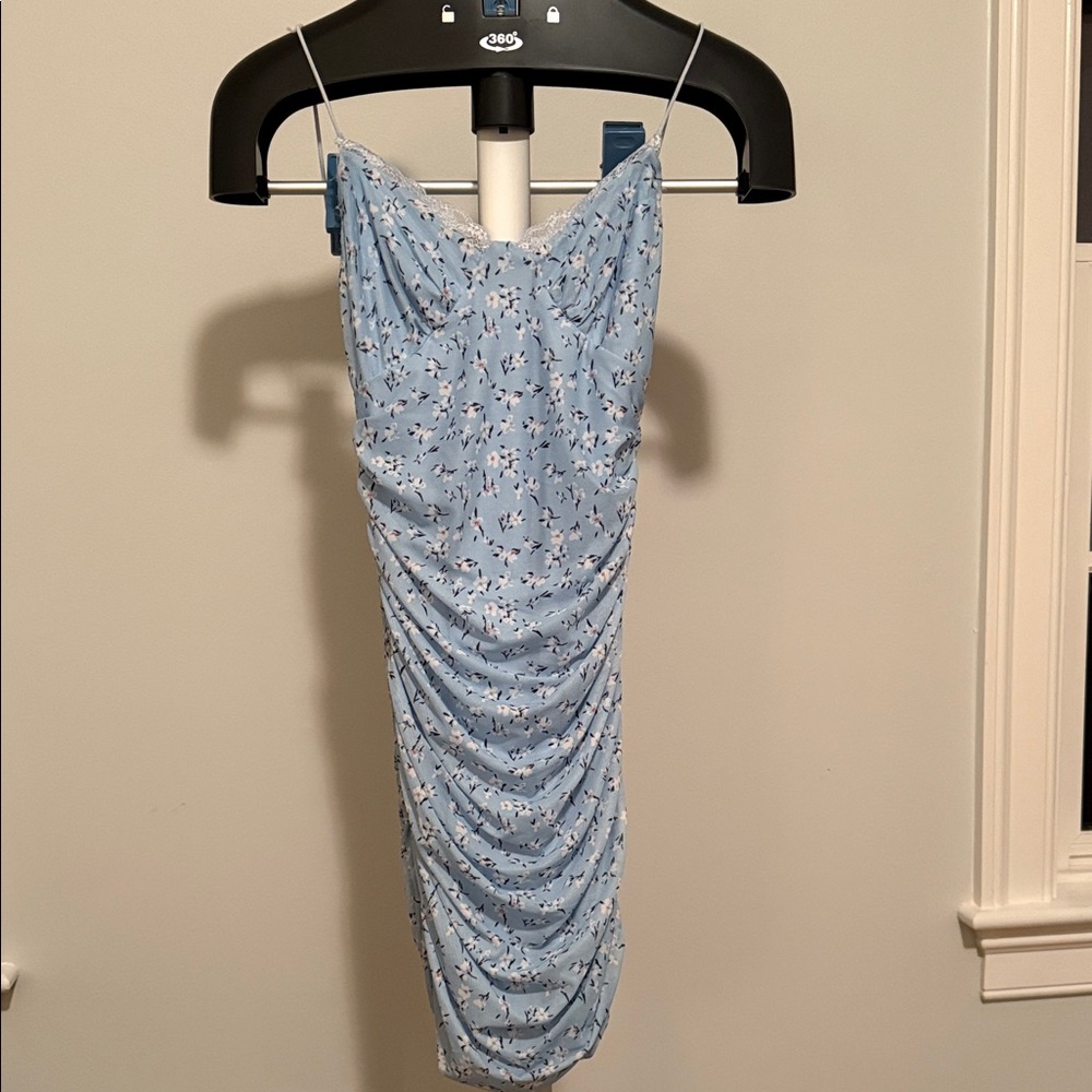 Princess Polly Light Blue Floral Mini Dress
